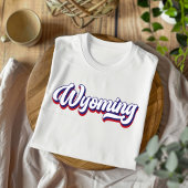Wyoming Rood Wit en Blauw Script T-shirt