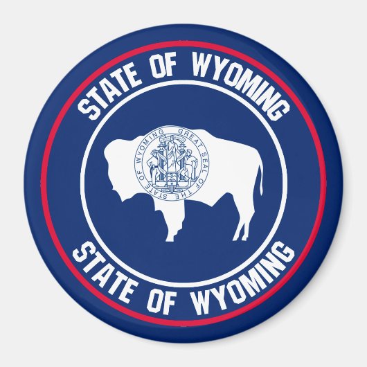 Wyoming Round Emblem Magneet (Voorkant)