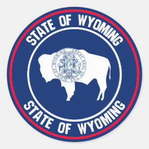 Wyoming Round Emblem Ronde Sticker