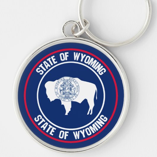 Wyoming Round Emblem Sleutelhanger (Voorkant)