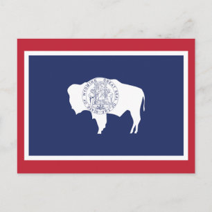 Wyoming Staatsvlag Bizon Rode Rand Briefkaart