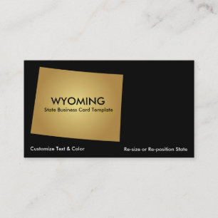 Wyoming State Carte de visite Metallic Gold