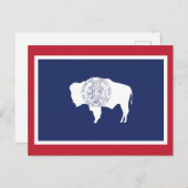 Wyoming State Flag Bison Red Border Briefkaart (Voorkant / Achterkant)