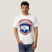 Wyoming State Flag Crest Shield Style T-shirt (Voorkant volledig)