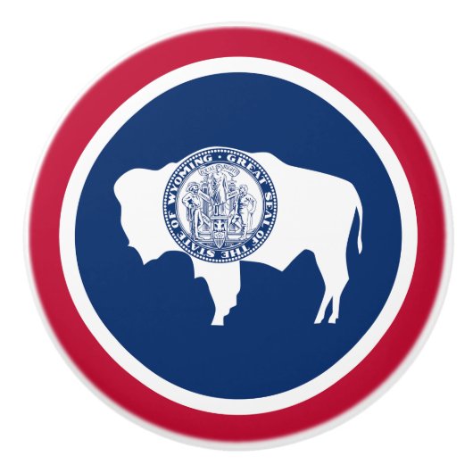 Wyoming State Flag Keramische Knop (Voorkant)