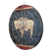 Wyoming State Flag op Old Wood Grain Dartbord (Voorkant Rechts)