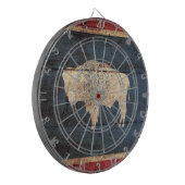 Wyoming State Flag op Old Wood Grain Dartbord (Voorkant Links)