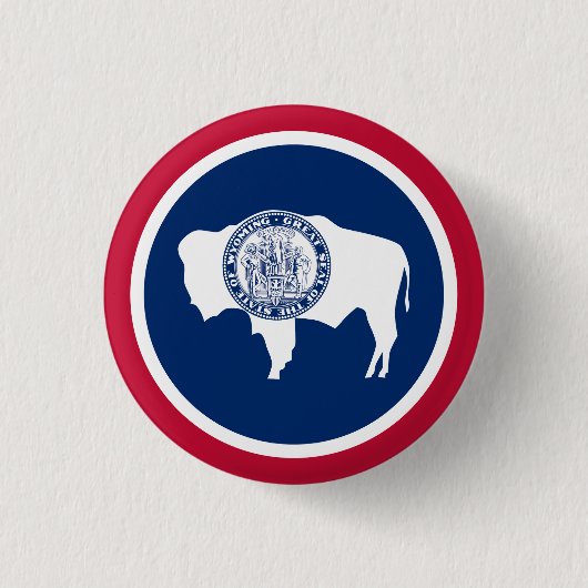 Wyoming State Flag Ronde Button 3,2 Cm (Voorkant)