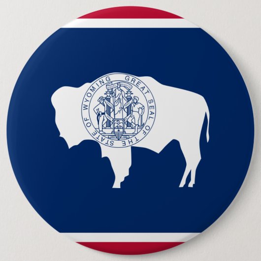 Wyoming State Flag Ronde Button 6,0 Cm (Voorkant)