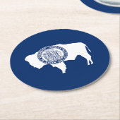 Wyoming State Flag Ronde Kartonnen Onderzetter (Gebogen)