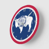 Wyoming State Flag Ronde Klok (Hoek)