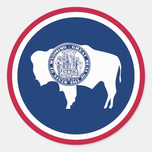 Wyoming State Flag Ronde Sticker (Voorkant)