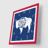 Wyoming State Flag Vierkante Klok (Hoek)
