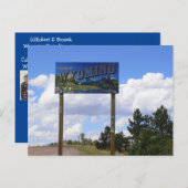 Wyoming State Line Sign Briefkaart (Voorkant / Achterkant)