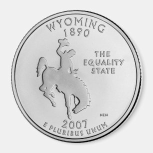Wyoming State Quarter magnet 2007 Magneet