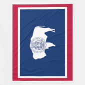 Wyoming State Vlaggendruk Patriottisch Fleece Deken (Voorkant)