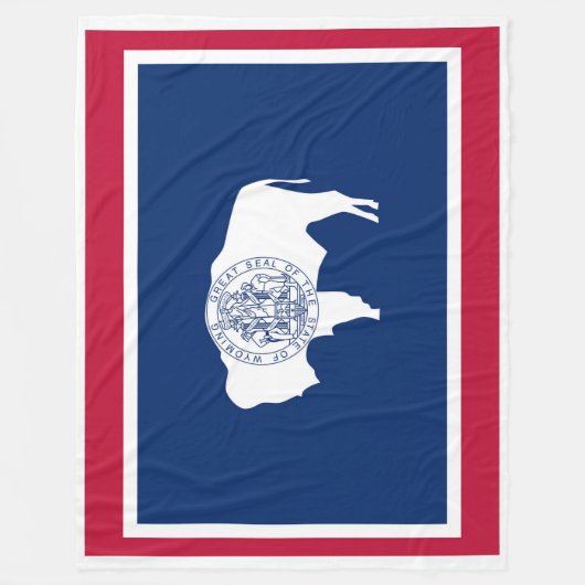 Wyoming State Vlaggendruk Patriottisch Fleece Deken (Voorkant)