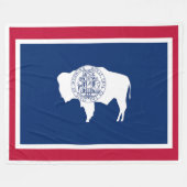 Wyoming State Vlaggendruk Patriottisch Fleece Deken (Voorkant (Horizontaal))
