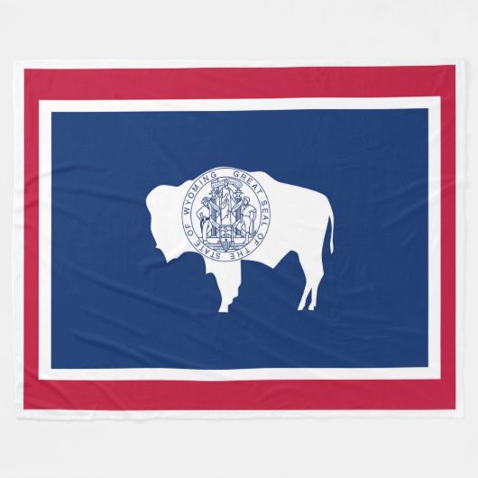 Wyoming State Vlaggendruk Patriottisch Fleece Deken (Voorkant (Horizontaal))
