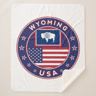 'Wyoming sticker, telefoonbehuizing, canvas tas, k Sherpa Deken