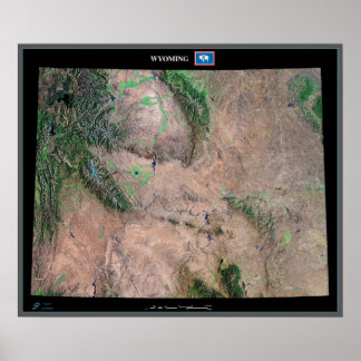 Wyoming uit het poster van de ruimtesatelliet