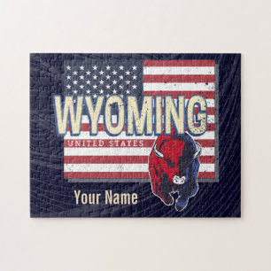 Wyoming United States Retro State Map  Verenigde S Legpuzzel