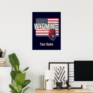 Wyoming United States Retro State Map Verenigde S Poster