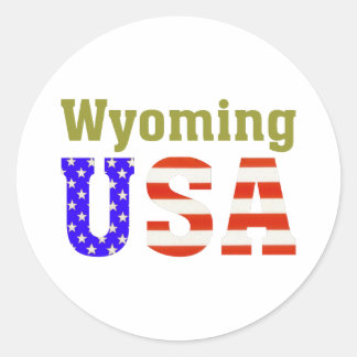 Wyoming USA! Ronde Sticker