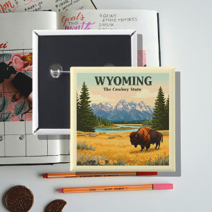  Wyoming Vierkante Button 5,1 Cm