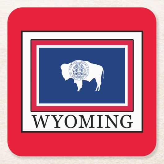 Wyoming Vierkante Kartonnen Onderzetter (Voorkant)