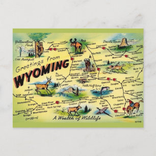 Wyoming Vintage Ansichtkaart Kaart