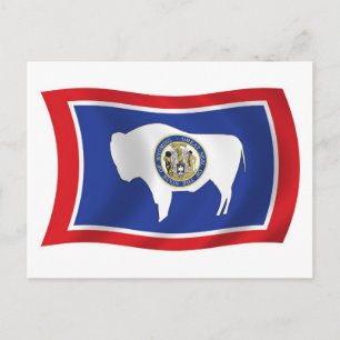 Wyoming Vlag Ansichtkaart Briefkaart