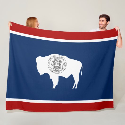 Wyoming vlag fleece deken (In situ)