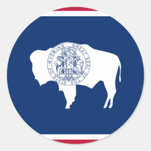 Wyoming, vlag van de Verenigde Staten Ronde Sticker
