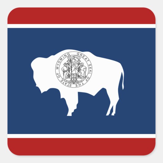 Wyoming vlag vierkante sticker (Voorkant)
