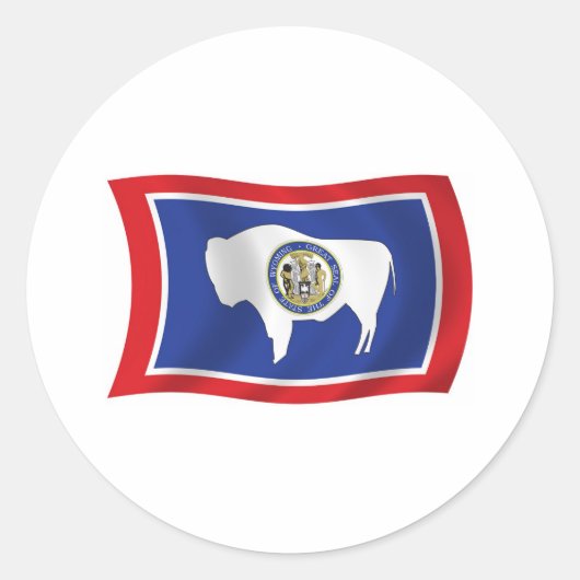 Wyoming Vlagsticker Ronde Sticker (Voorkant)