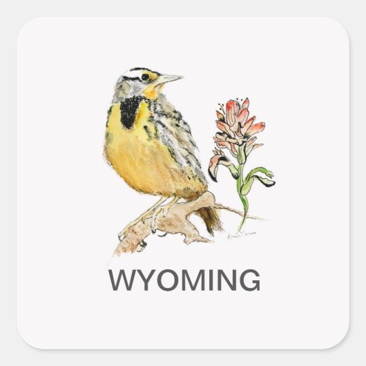 Wyoming-vogelbloem Vierkante Sticker (Voorkant)