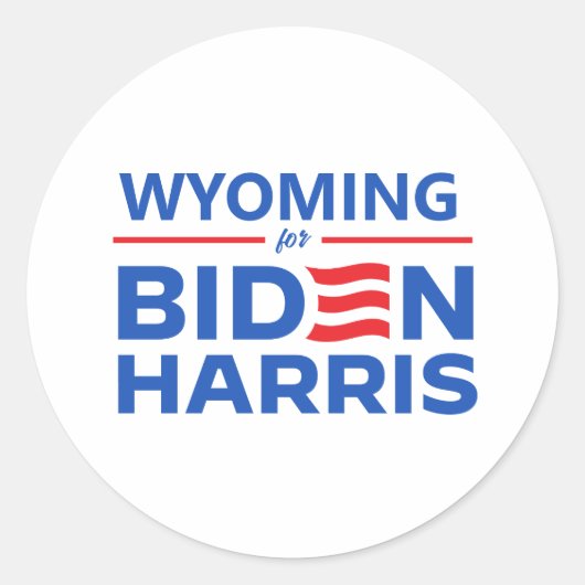 Wyoming voor Biden Harris Ronde Sticker (Voorkant)
