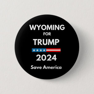 Wyoming Voor Trump President Verkiezing Republikei Ronde Button 5,7 Cm