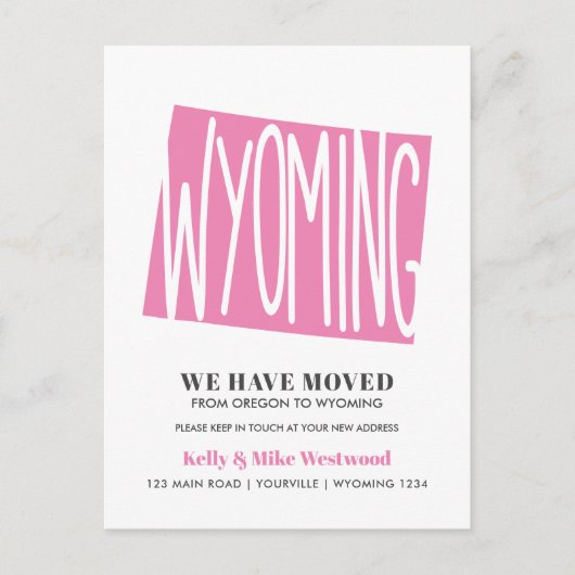 Wyoming We hebben New address New Home Briefkaart  (Voorkant)