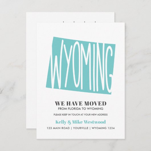 Wyoming We hebben New address New Home Briefkaart  (Voorkant / Achterkant)