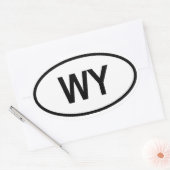 Wyoming "WY" Ovale Sticker (Envelop)
