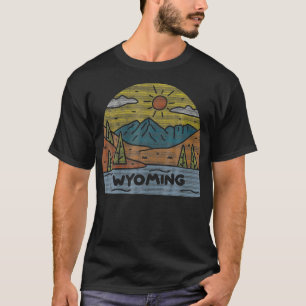 Wyoming WY The Cowboy State National Parks Retro T T-shirt