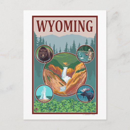 Wyoming Wyoming Collage Briefkaart (Voorkant)