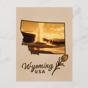 Wyoming Yellowstone National Park Geyser Reizen Briefkaart