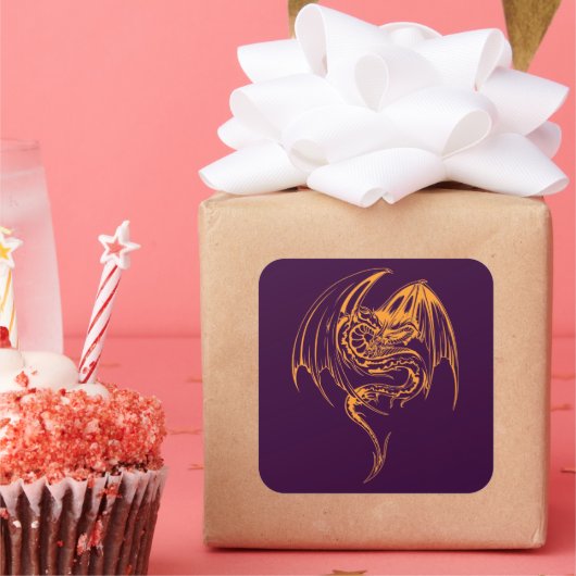 Wyvern Dragon is Fantasy Mythical Creats Class Vierkante Sticker (Feest)
