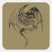 Wyvern Dragon zijn fantasy Mythical Creaters Vierkante Sticker (Voorkant)