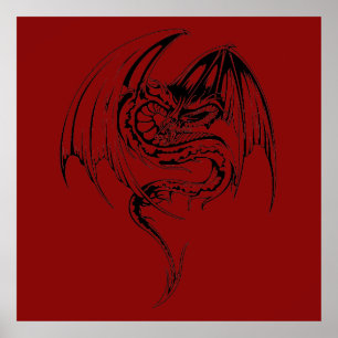 Wyvern Dragon zijn fantasy Mythical Creatures Post Poster