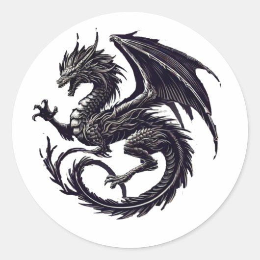 Wyvern Ronde Sticker (Voorkant)