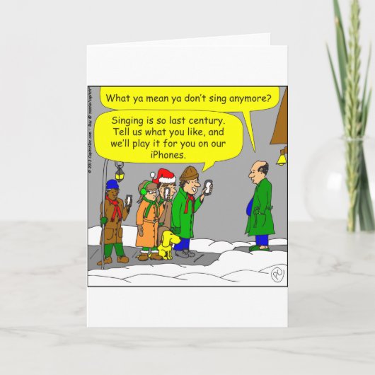 x71 kerstliedjes op iPhone cartoon Feestdagen Kaart (Voorkant)